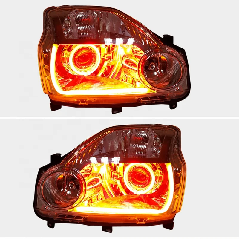 For NISSAN X-Trail FULL LED Headlights Custom Devil Eye Angel Eye Daytime Running Light Front Lamp Assembly 2001-2014