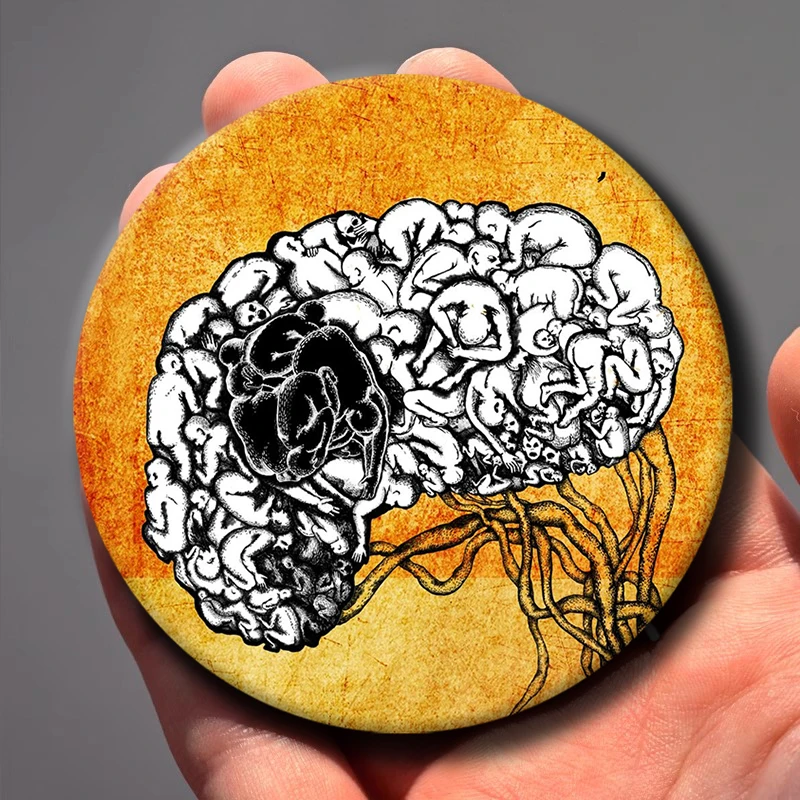 Cute Metal Badge T-The Fear And Hunger Soft Button Pin Decor Women Brooch Clothes Creative  Fashion Funny Lapel Pin Cartoon Hat