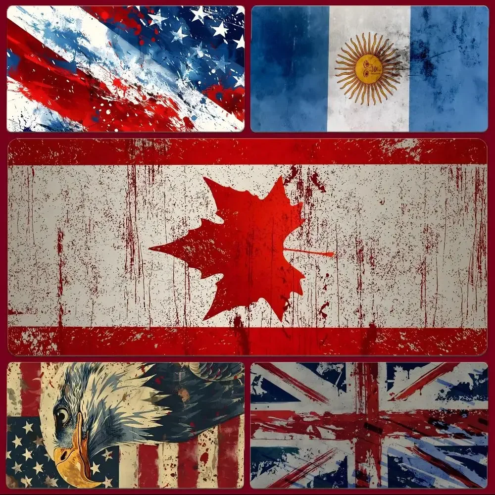 CIFBUY Retro National Flag Culture Mouse Pad, Large Gaming Mousepad, Stitched Edges Thickened Non Slip PC Desk Mat