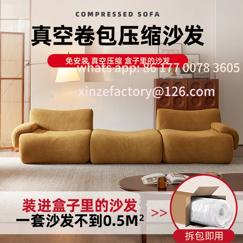 

Customizable Italian fabric roll bag compressed pure sponge pressure sofa