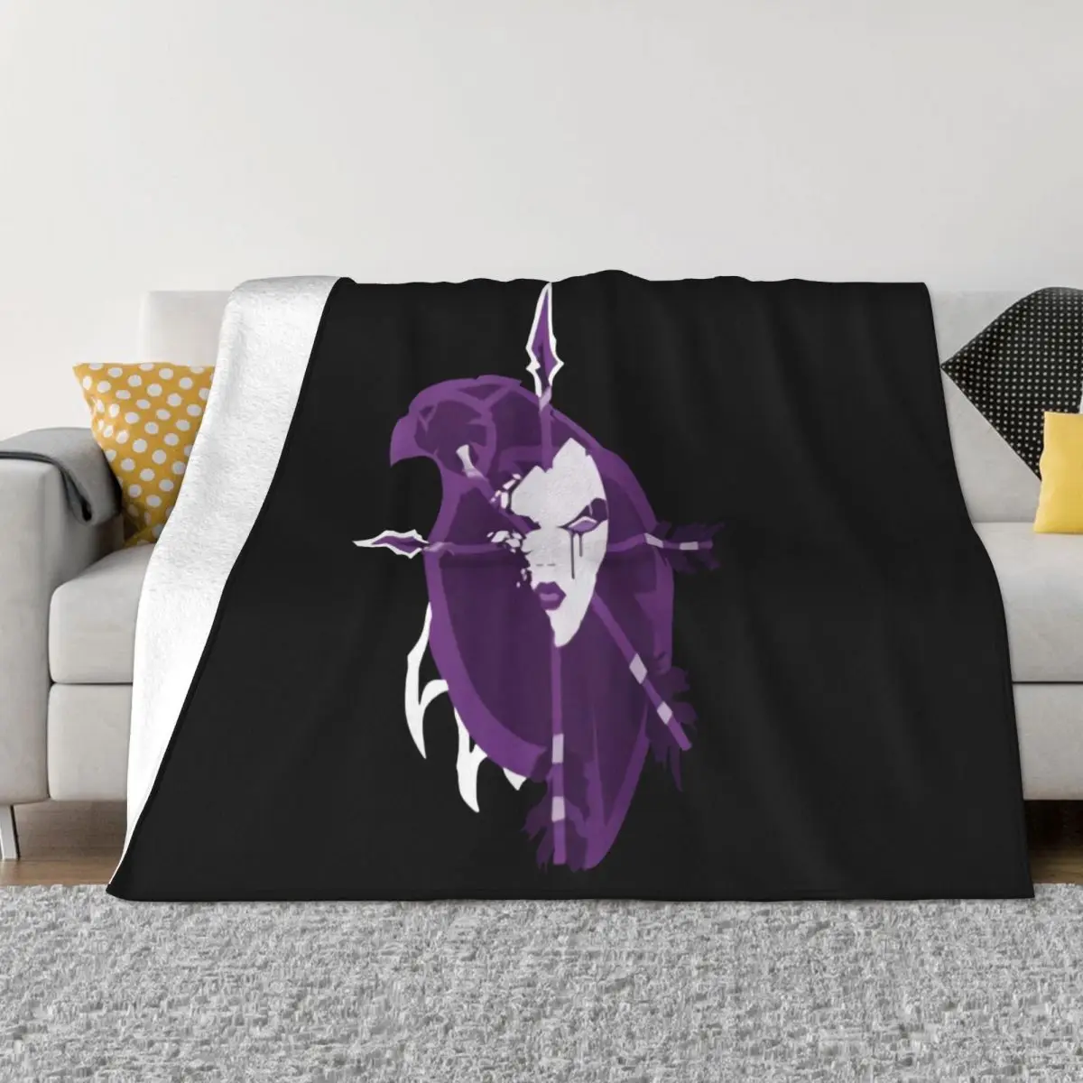 Minimalist Undercity Crest Swea Undercity Sylvanas Wow Undead Purple Gaming Horde Throw Blanket