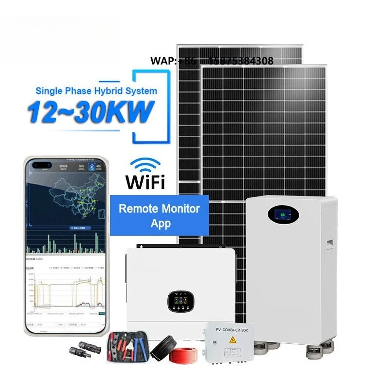 Photovoltaic Complete Set 5Kva 30Kva Lithium Hybrid Solar Kits Panel Power Energy System 10Kw Setup for 10Kw Home Hybrid House