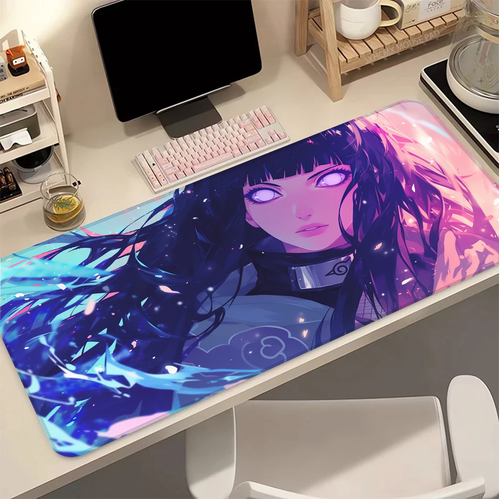 XXL N-NarutoS H-Hyuga H-Hinata Anime Gaming Mauspad 1000x500 Kawaii Sexy Girl Schreibtischunterlage Rutschfeste Laptop-Tastaturmatte