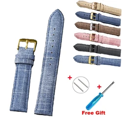 denim Watch strap10mm 12mm 14mm 16mm 18mm 20 mm 22mm leather Bracelet Accessories Watchband match clothes wriststrap with cases