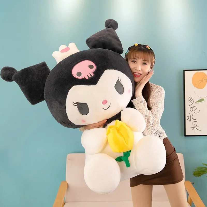 60 centimetri Sanrio Kawaii Kuromi Peluche Ripiene Bambola Morbida Per Bambini Ragazza Che Dormire Letto Del Fumetto Cuscino Melodia Carino Decorazione Della Camera Regalo