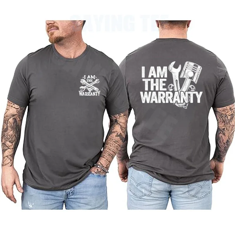 Ich bin der Garantie-Mechaniker für Rennwagen-Teile – Lustiges Mechaniker-T-Shirt im Y2K-Stil – Mechaniker-Papa-T-Shirt mit Spruch im Taschenformat – Herrenbekleidung Oberteil – Detail 10