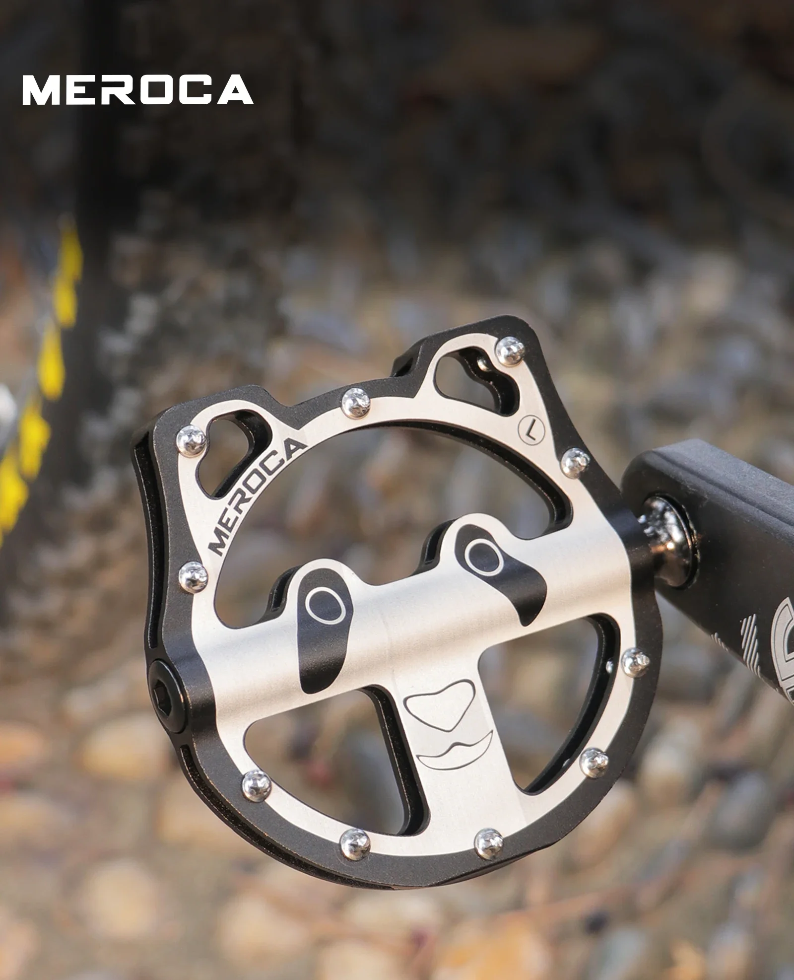 GOLDIX Fahrradpedal, Cartoon-Panda-Form, 3-Lager, Aluminiumlegierung, Faltradpedal, rutschfest, für MTB, Rennrad – Detail 1