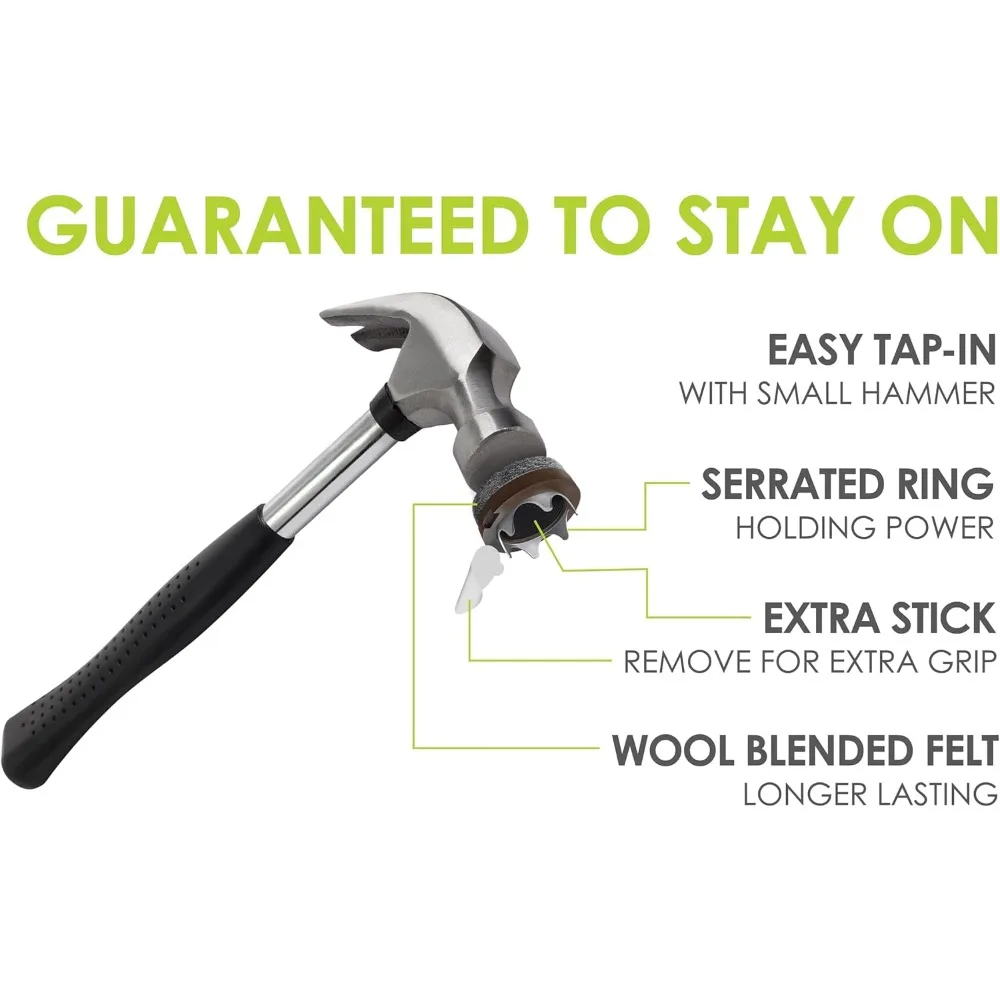 Protezioni per il pavimento delle gambe delle sedie/Slip per sedie in feltro (set di 16) Cuscinetti per mobili in feltro ribaltabili garantiti per rimanere, Ro da 1 pollice