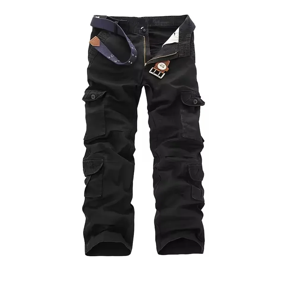 Mens Pants Loose Army Tactical Pants Multi-Pocket Trousers Military Solid Color Cargo Pants for Men Pantalon Homme Plus 46