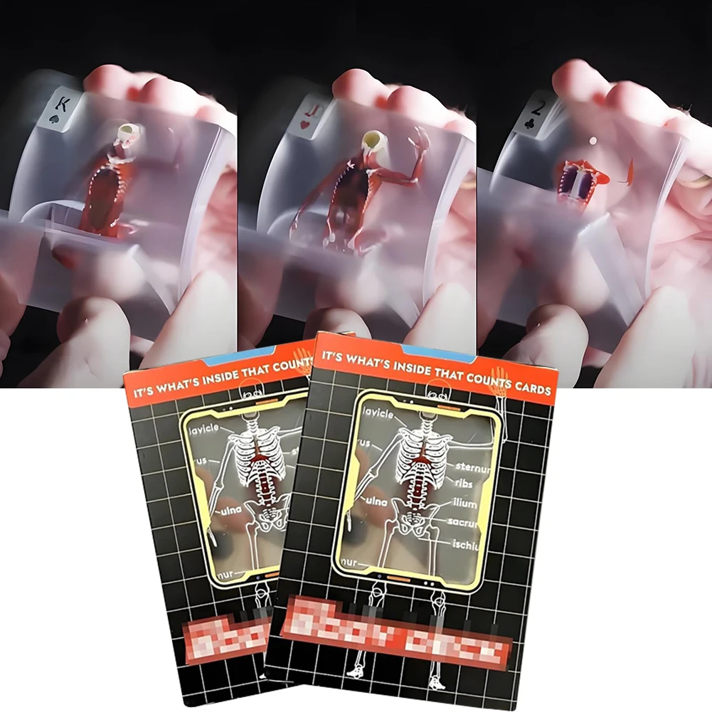 The Body Deck Cards Wiederverwendbare 3D-Bild-Lernkarten Mehrzweck-Spielkarten für menschliche Anatomie für Anatomie-Enthusiasten