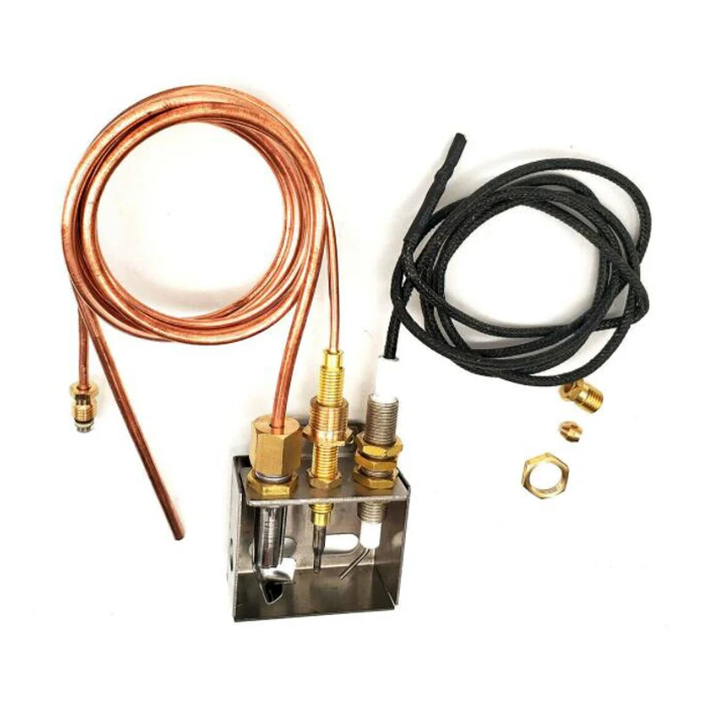 Propane Gas Fire Pit Heater Replacement Parts Flame Pilot Burner Assembly Kit  Copper Pipe, Connecting Pipe, Electronic Wire