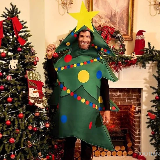 

Christmas Halloween Party Performance Foot Cover Christmas Tree Role Play Adult Cosplay Holiday Prank Dress Up Funny Costume