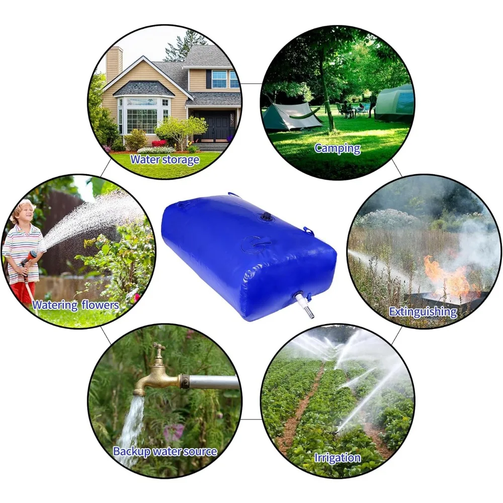 Collapsible Large Capacity Water Tank - 1400L/370Gal Portable Storage for Drought and Emergency Use