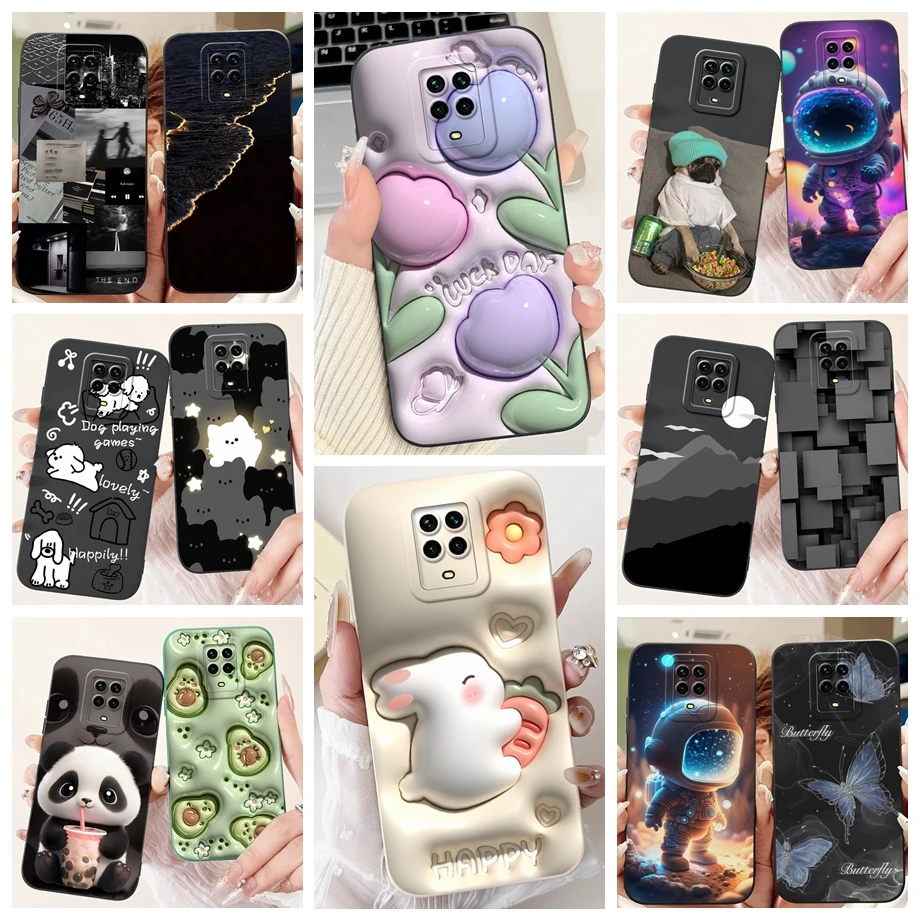 Para Xiaomi Redmi Note 9s 9T Note 9 4G 5G Funda de teléfono suave mate silicona Capa Redmi Note 9 Pro Max Funda Panda de dibujos animados contraportada