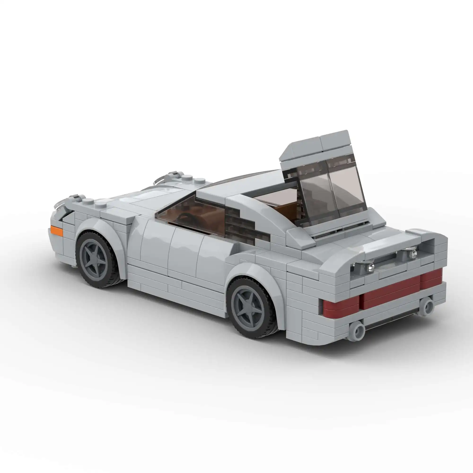 لبنات بناء سيارات السباق للأطفال ، لعبة لغز Moc