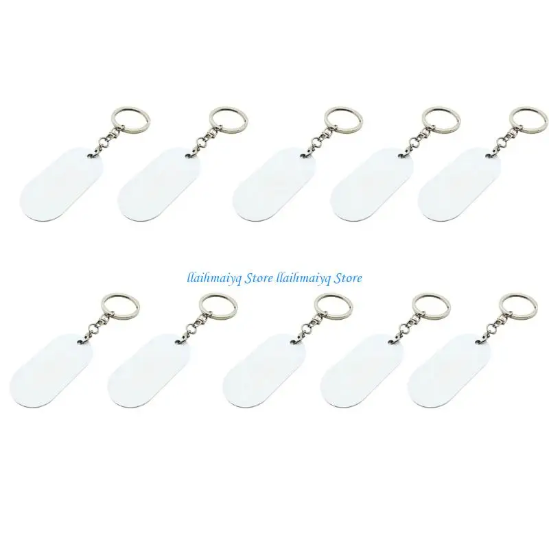 573B 10 Blank Aluminum Keychains for Quick Keyring Attachment Customizable Designs Recyclable Material