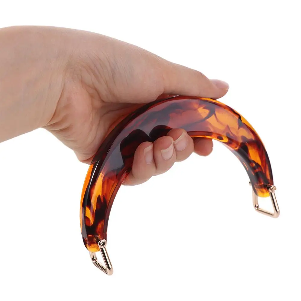 

Fashion Resin Women's Bag Handle Amber Semi-circular Handbag Handles Acrylic U-Shaped Tote Grip DIY Handmade Craft Bags
