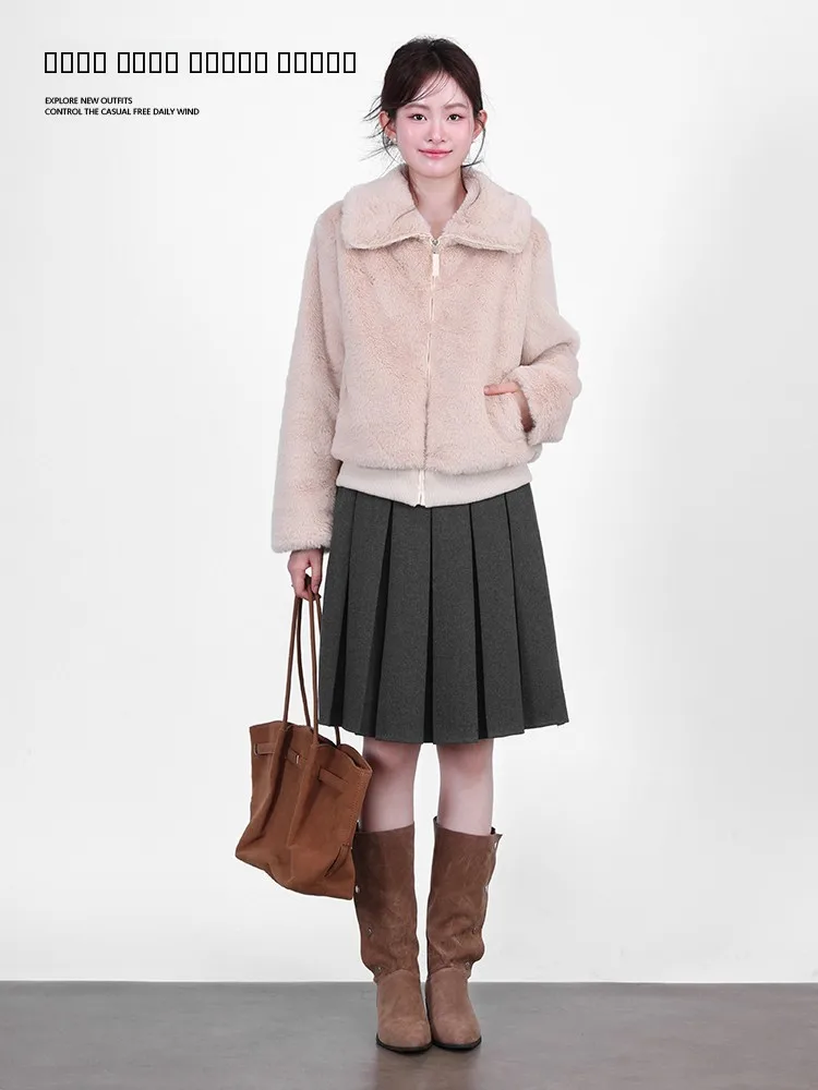 

Женская повседневная теплая куртка свободного кроя с воротником-стойкой на молнии для осени и зимы