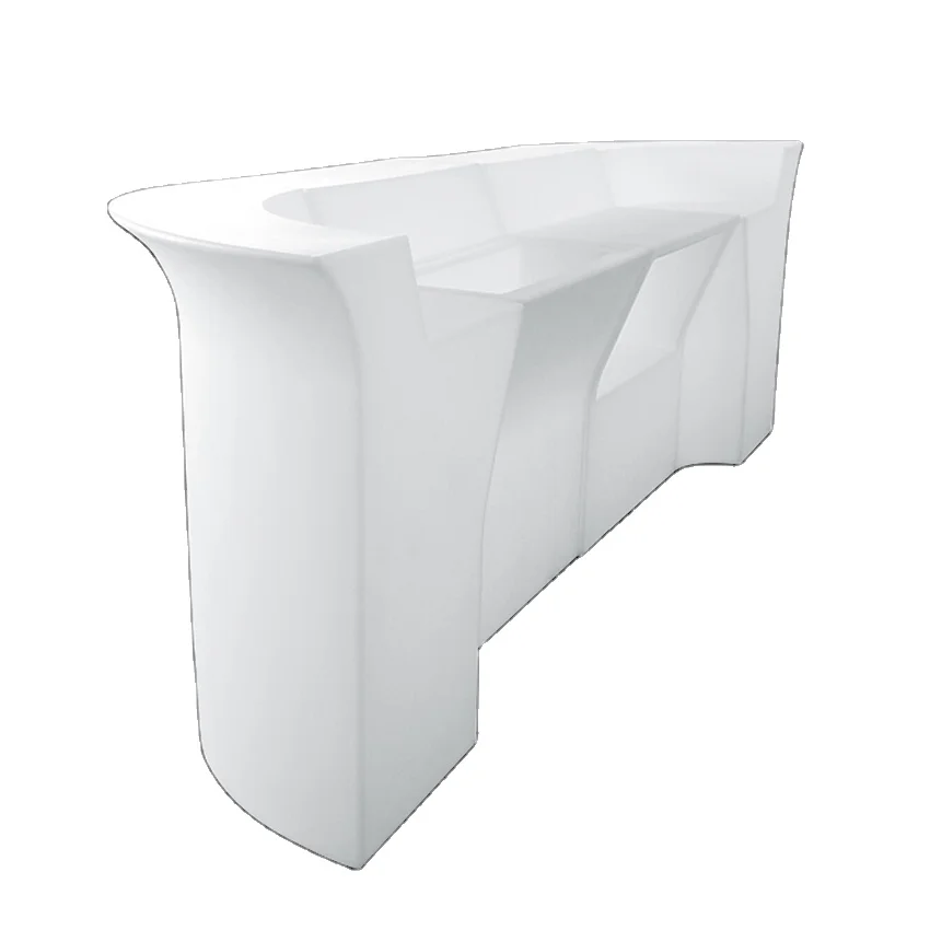 

Modern Cool LED Bar Counter with Illumination Stylish Plastic Bar Tables for Party Hotel Disco Lighting Rechargeable Furniture