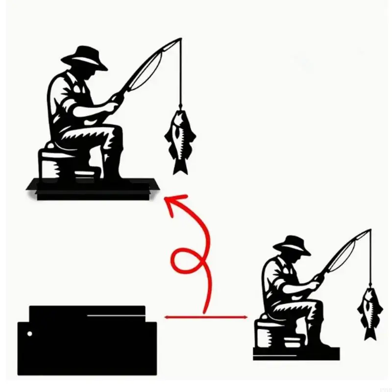 

Модные креативные металлические статуи для дикой рыбалки на заказ, железное искусство с основанием, подходящее для офиса, стола,