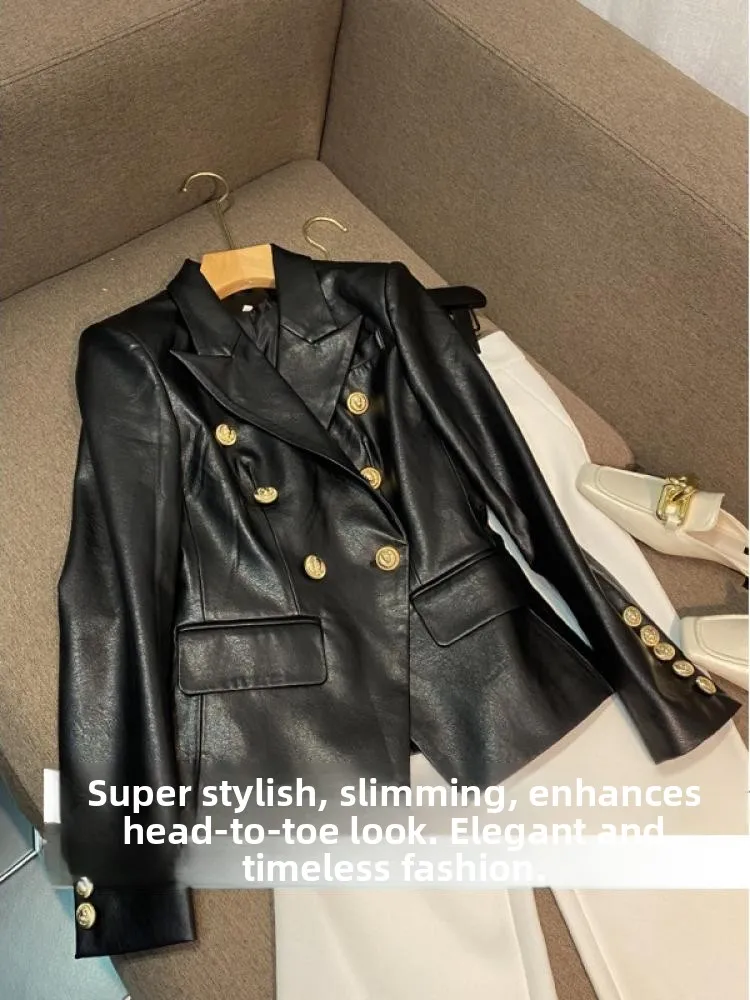 سليم صالح بو الجلود Bla سهرة Sle بريتي الخصر مقصوص Jaet ort ملابس خارجية للنساء معطف الشتاء Faionable #3
