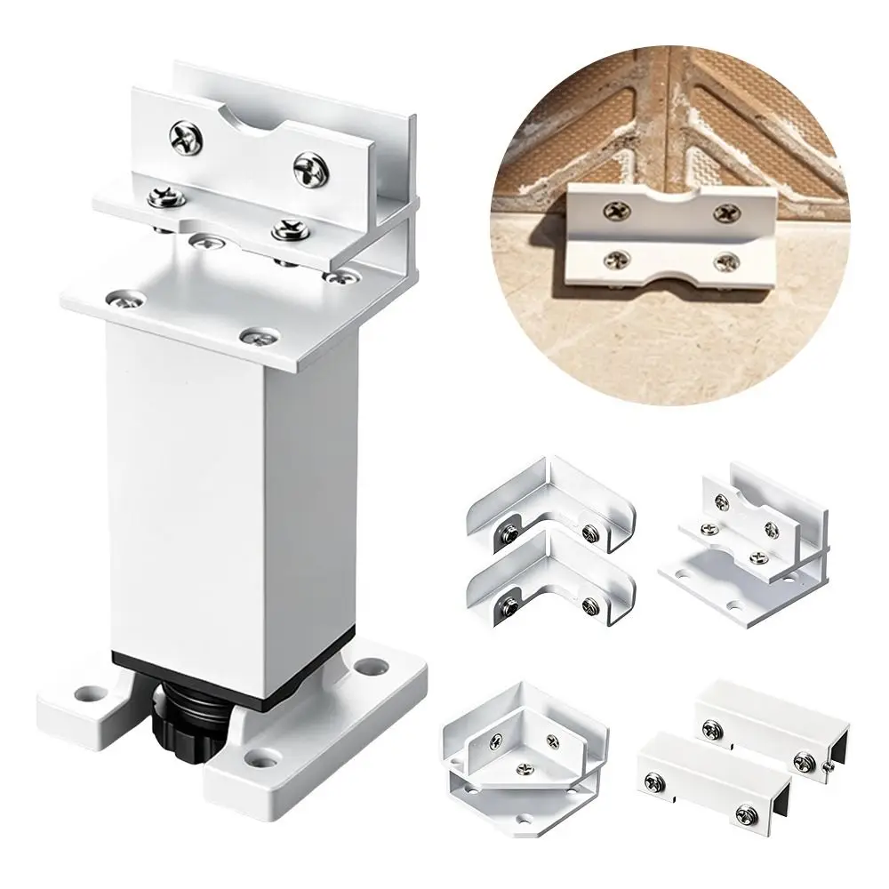Aluminum Alloy Adjustable Support Leg Bracket Heavy Duty White Glass Tile Fixing Clip Waterproof Rust Resistant Tile Holder