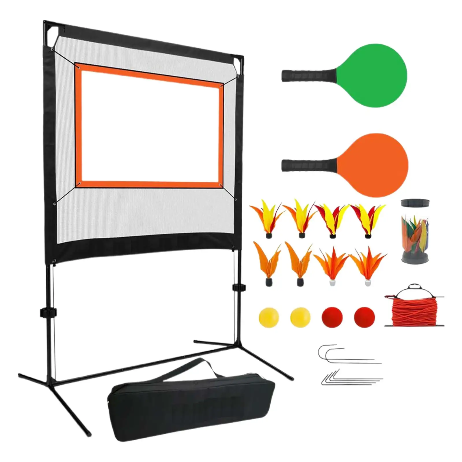 

Badminton Net with Rackets with Stand Convenient Versatile with Shuttlecocks Sports Net for Games Court Outdoor Backyard Home