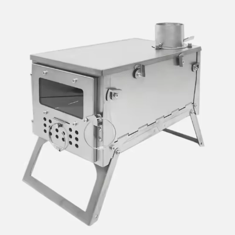 

Gold Titanium Alloy Multi-Glass Detachable Portable Folding Wood-Burning Stove Stylish Outdoor Style Bag Picnics Camping 15L
