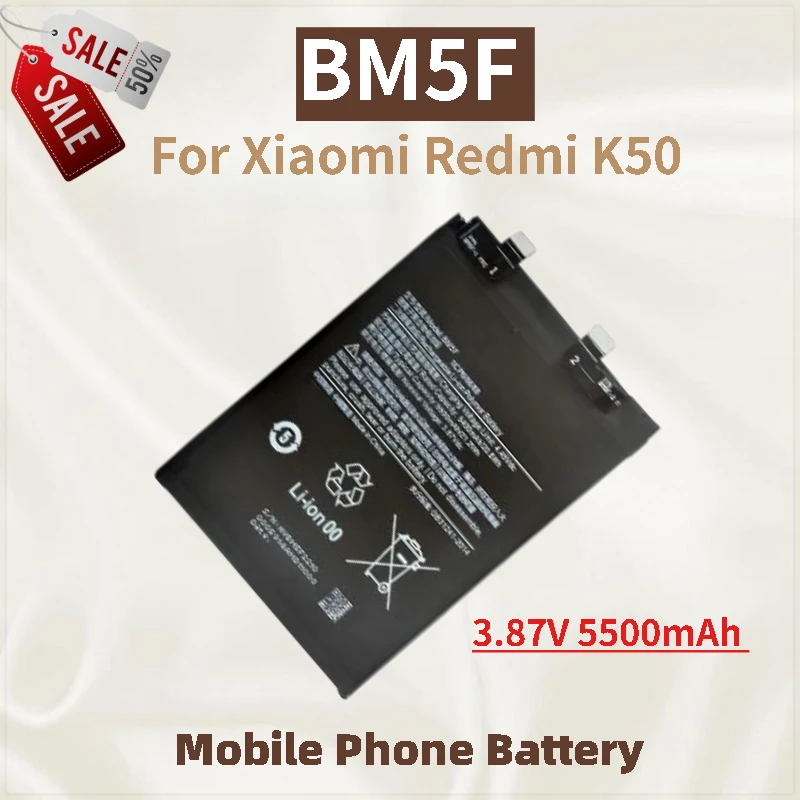 

High Quality Phone Battery BM5F 3.87V 5500mAh For Xiaomi Redmi K50 Brand-New High Quality Replacement Battery