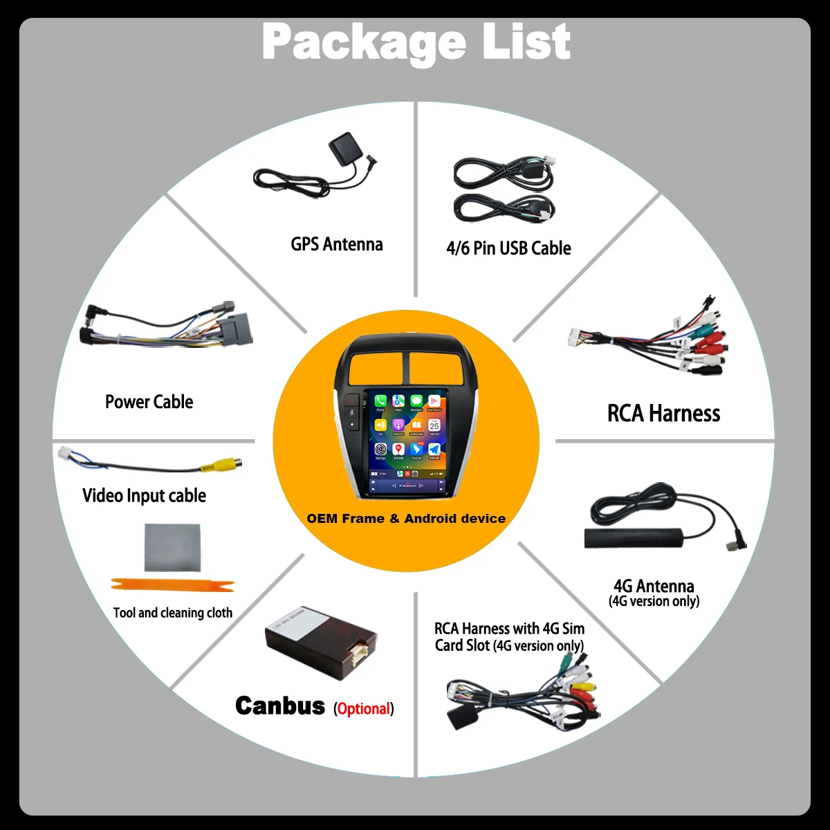 Autoradio Per Mitsubishi ASX 2013 - 2018 9.7 "Android 14 Lettore Multimediale Stereo di Navigazione GPS Carplay 4G HDR Schermo DSP QLED