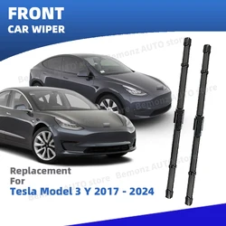 LHD Front Windshield Wiper Blades For Tesla Model 3 Y S 2012 - 2024 Performance Brushe Accessories 2018 2019 2020 2021 2022 2023