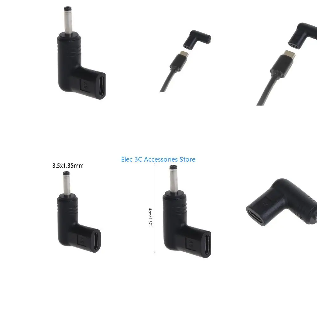 Y51A Type-C Female to 3.5mmx1.35mm Male Plug Adapter Right Angled Converter Connector