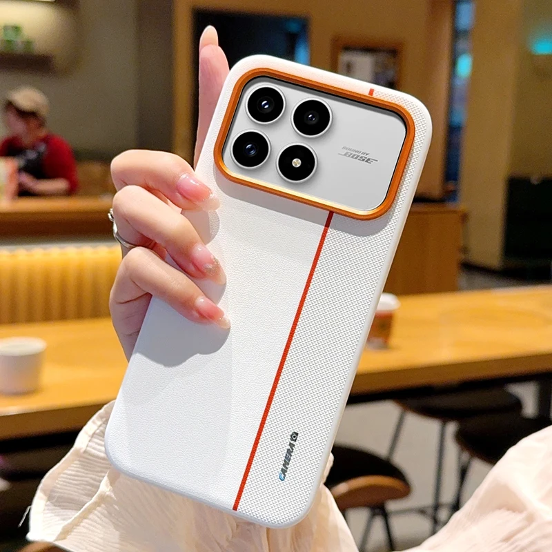 ل Redmi K90 K90 ProMax مطلي PC ثقب كبير ثلاثي الألوان عدسة معدنية حلقة مكافحة بصمة مكافحة الإفلات جراب هاتف