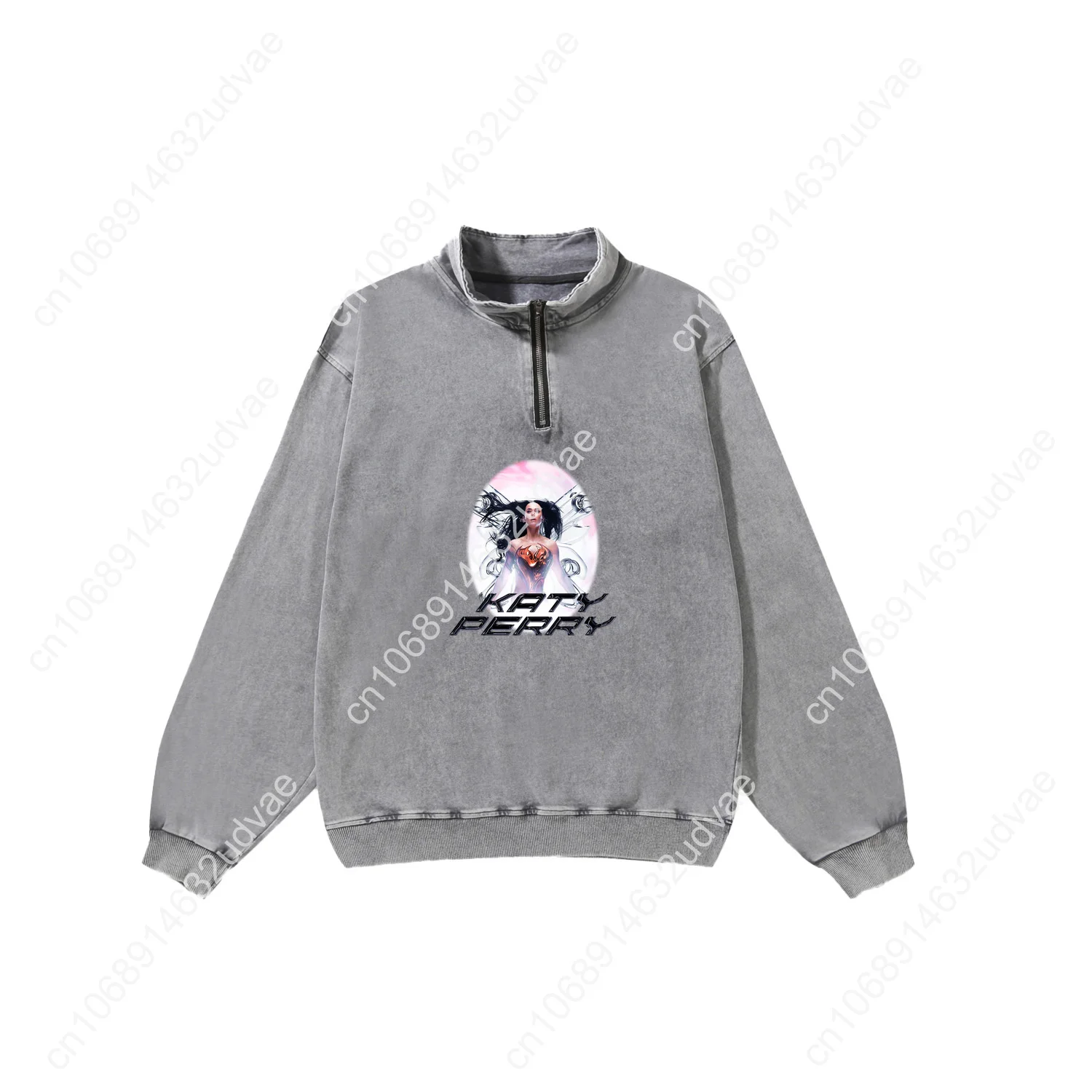 Katy Perry Retro Sweatshirt Man Woman Teenager Vintage Pullover Half Zipper Sweat Shirt Photo Custom Made Long Sleeved Tshirt