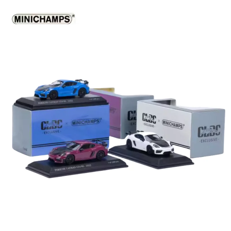 1:64 Porsche Cayman 718 GT4RS Kaman 22 alloy model, children's collection of decorative toys, holiday gifts for children.