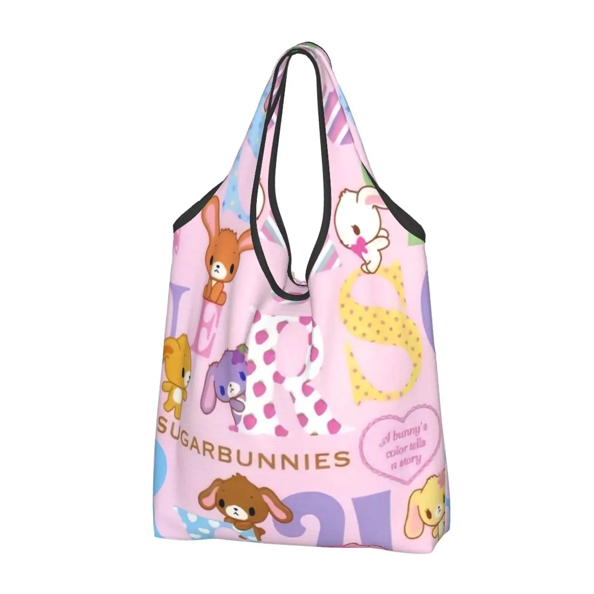 Custom Recycling Disney Cartoon Sugarbunnies Sanrio Japan Anime Shopping Bag Women Tote Bag Portable Grocery Shopper Bags