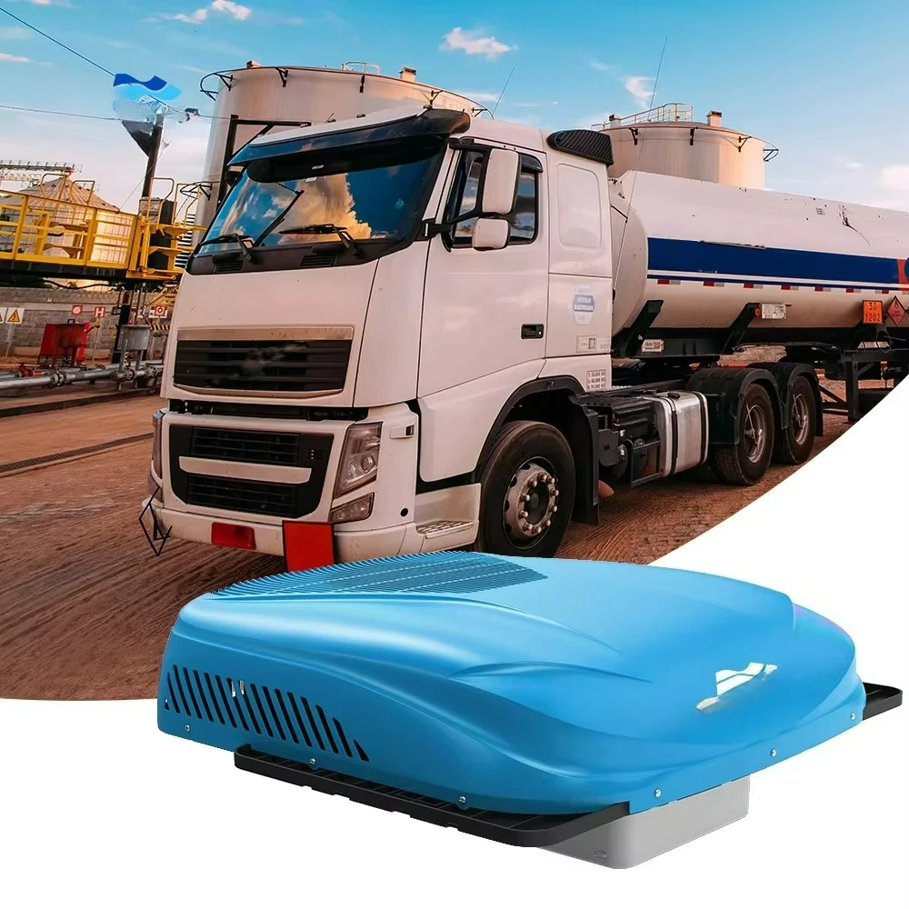 

Battery 24v 12v Semi Truck Ac Unit Rooftop Air Conditioner Camper Roof Mounted Parking Air Conditioner for Van Tractor Rv Cars