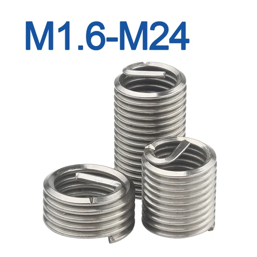 M1.6 M2 M2.5 M3.5 M4 M5 M6 M8 ~ M24 alambre en espiral de acero inoxidable juego de manguitos de casquillo de tornillo helicoidal insertos de rosca Kit de reparación de roscas