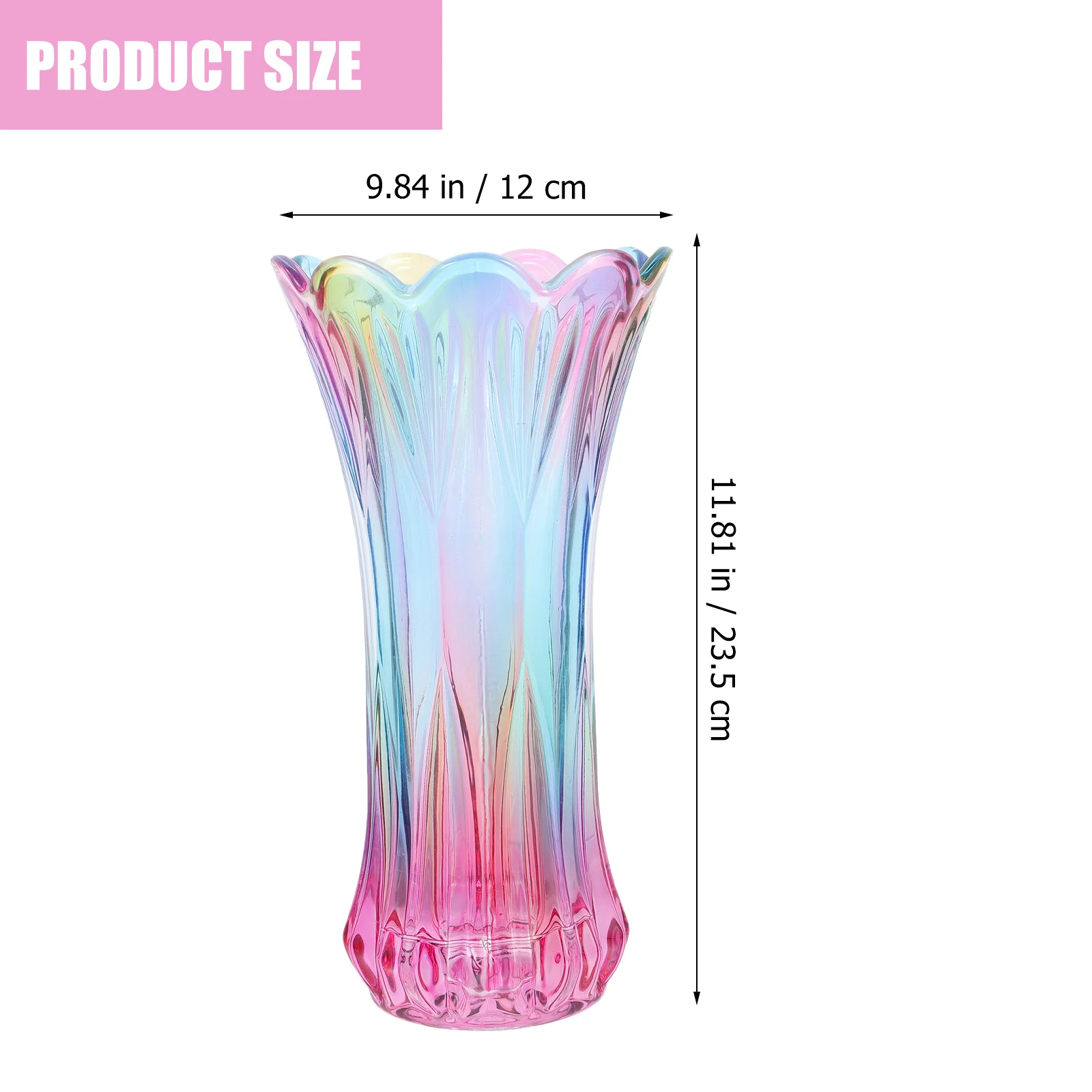 

Crystal Glass Vase Pink Tall Flower Vase for Home Decor Office Restaurant Decoration Unique Colored Glass Floral Arrangement