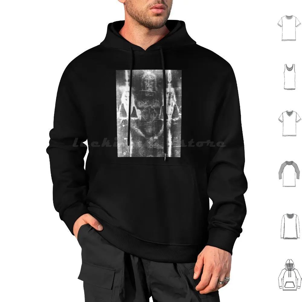 Shroud Of Turin Holy Shroud Sacra Sindone Santa Sindone Negative Image 1898 Hoodies Long Sleeve Turin Torino Italy