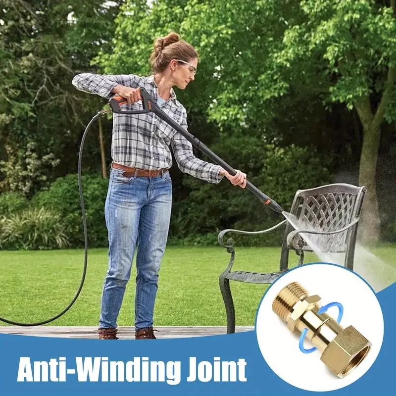 غسالة الضغط تركيب دوار M22-14mm 5000 PSI النحاس الاتصال السريع دوران 360 درجة لغسالات الطاقة #3