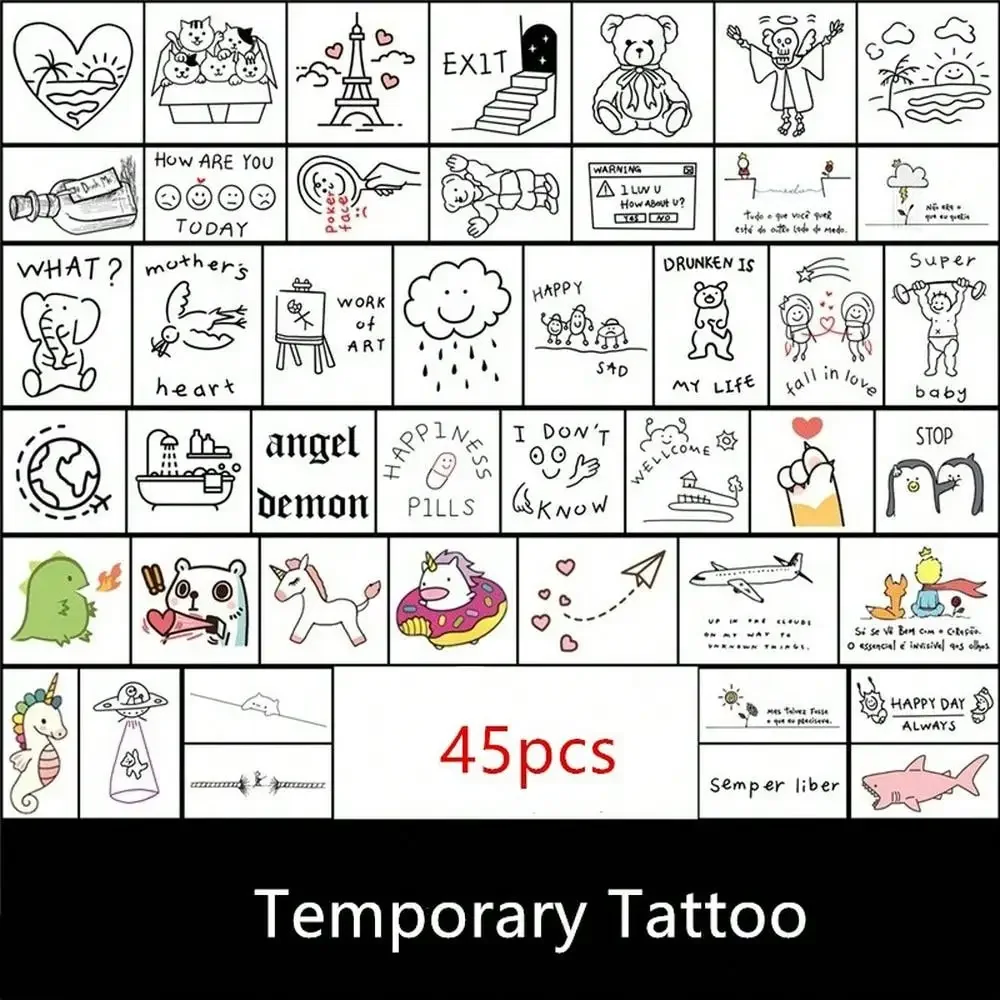

45pcs Vibrant Waterproof Temporary Tattoo Stickers For Women - Easy To Apply, Long-Lasting, Fun Designs For Self-Expression And Personalized Style - Perfect For Any Occasion