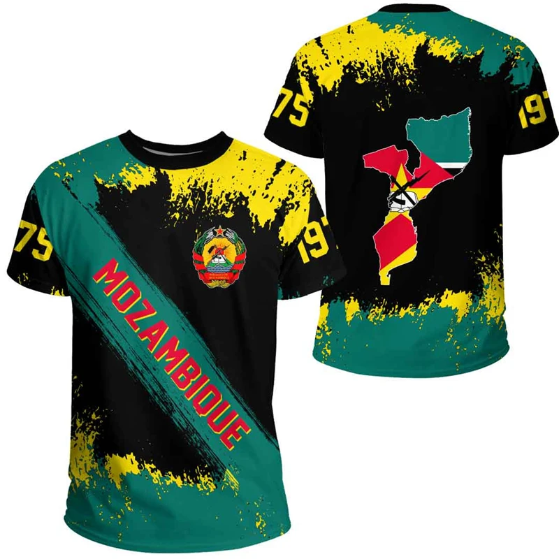 Summer New African Country Graphic Sports T-shirt Mozambique National Flag 3D Print Tee Shirts Men Women Casual Harajuku Tops