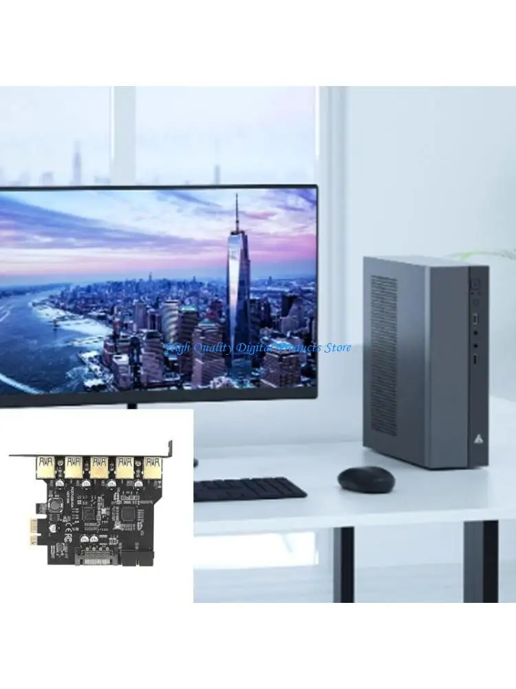 

U2JE 5 Ports USB3.0 Expansion Card Front Power Connector D720201 Double Chip