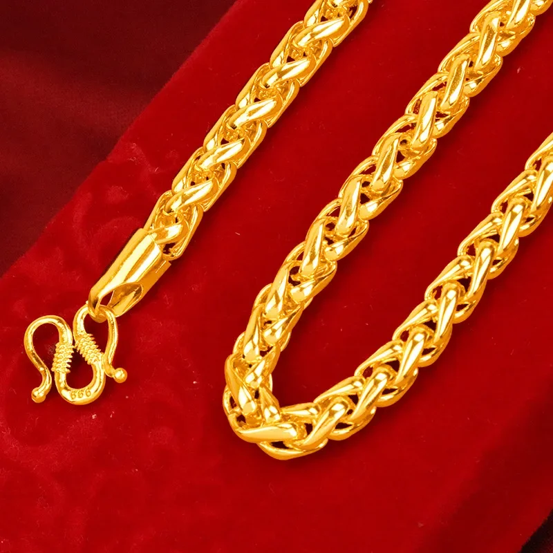 24k Gold Hemp Rope, 60CM Men's for Necklace, Chain Jewelry