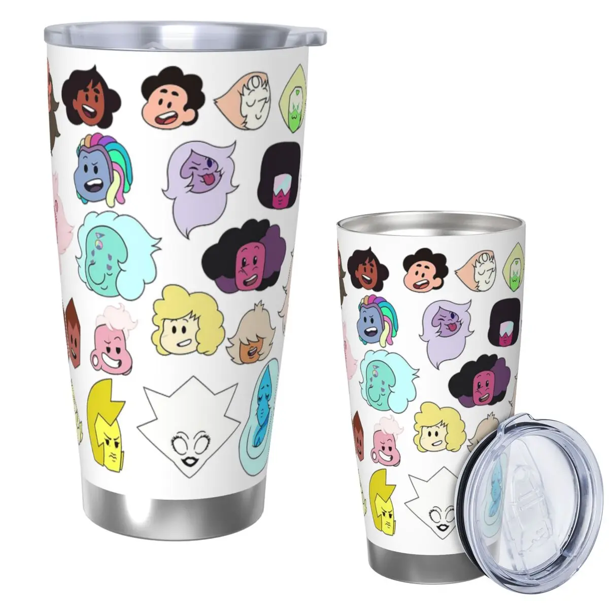 

Steven Universe Heads Стакан из нержавеющей стали с вакуумной изоляцией, термохолодная чашка, соломинки с крышкой, 20 унций