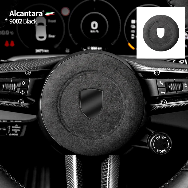 

Car steering wheel horn cover Alcantara suede suitable for Porsche Panamera Cayenne 718 911 Macan car interior accessories