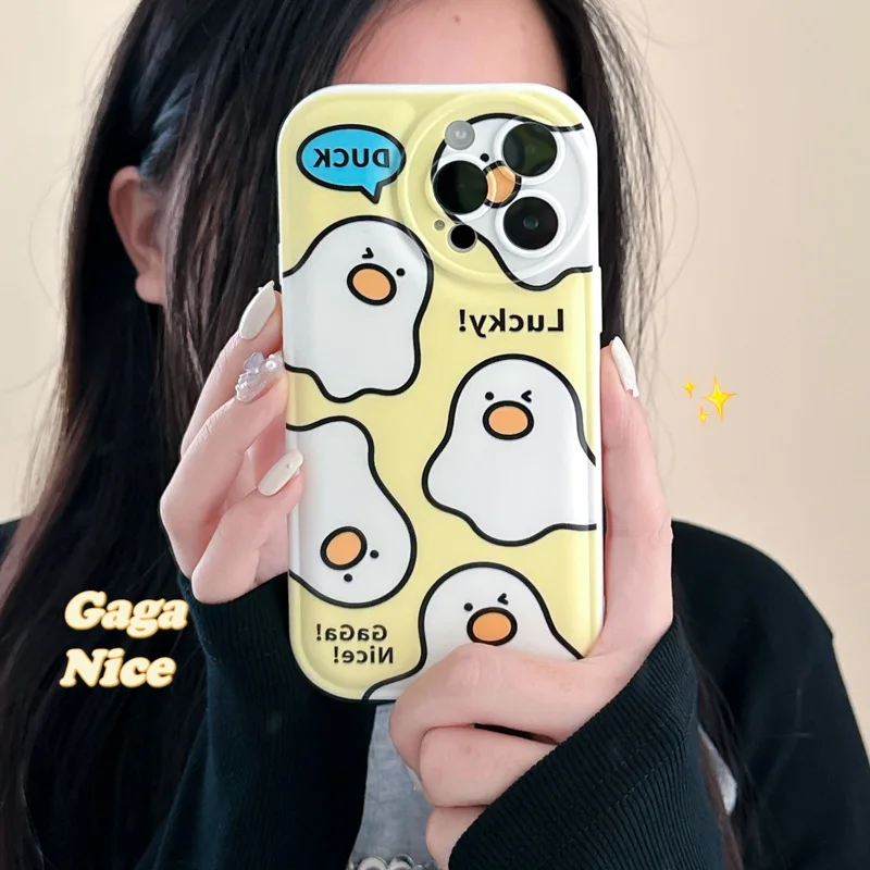 Cartoon cute penguin iPhone11 12 13 14 mobile phone protective shell POR PLUS MAX X XS XR MIMI 6 7 8 air cushion Creative apple