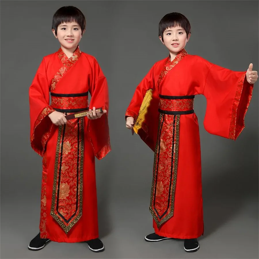 Traditional Ancient Chinese Folk Dance Costumes Boy Children Classical Kids Child Dynasty Costume Hanfu Clothing Dress