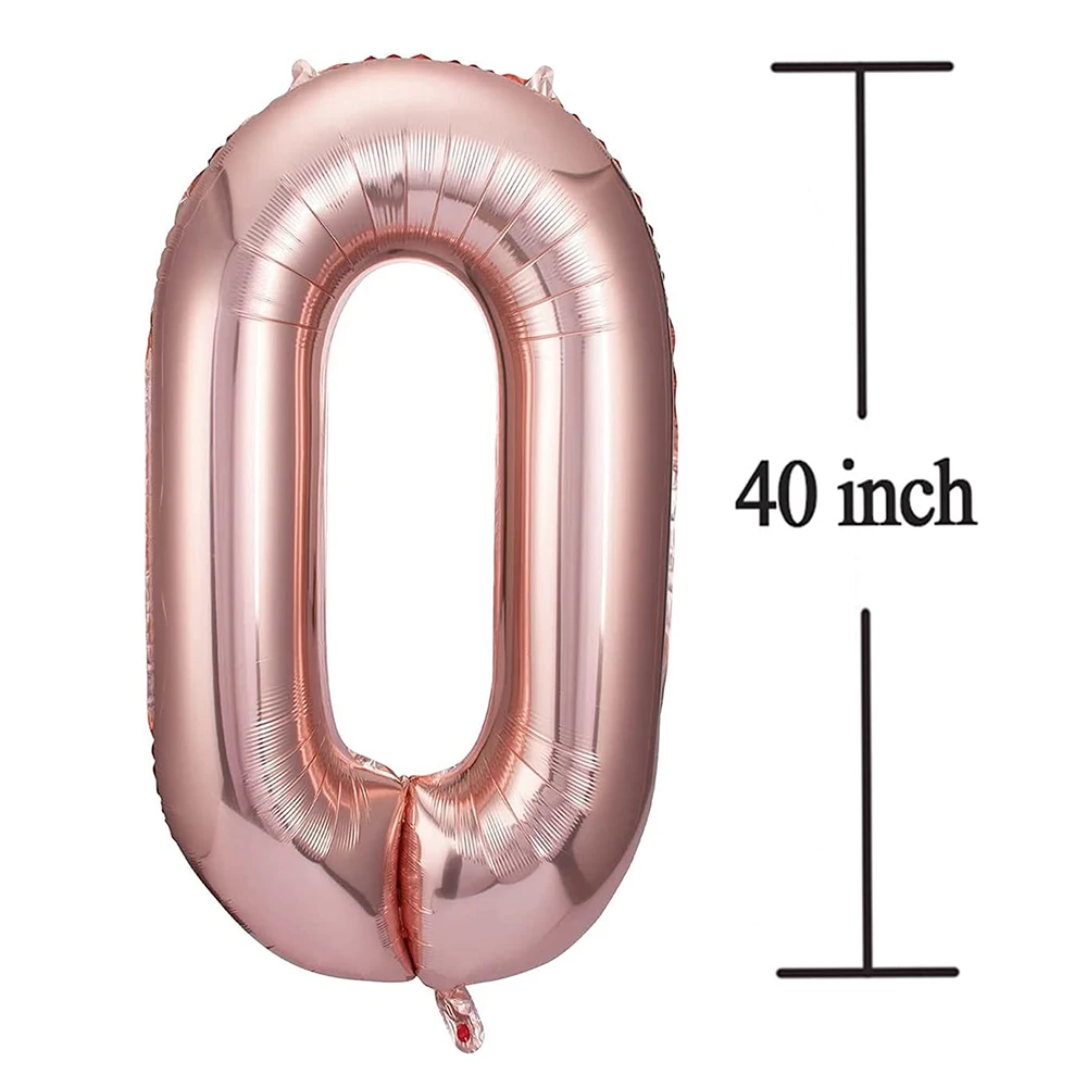 40 Inch Rose Gold Number Balloons 0-9 Giant Foil Helium Balloon Girl Birthday Anniversary Events Party Decor Photograph Props
